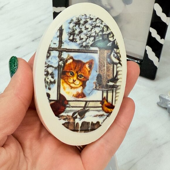 Vintage Cat Bundle, Soap Art, Soap Dish, Cat Frame & Picture - Picture 1 of 15